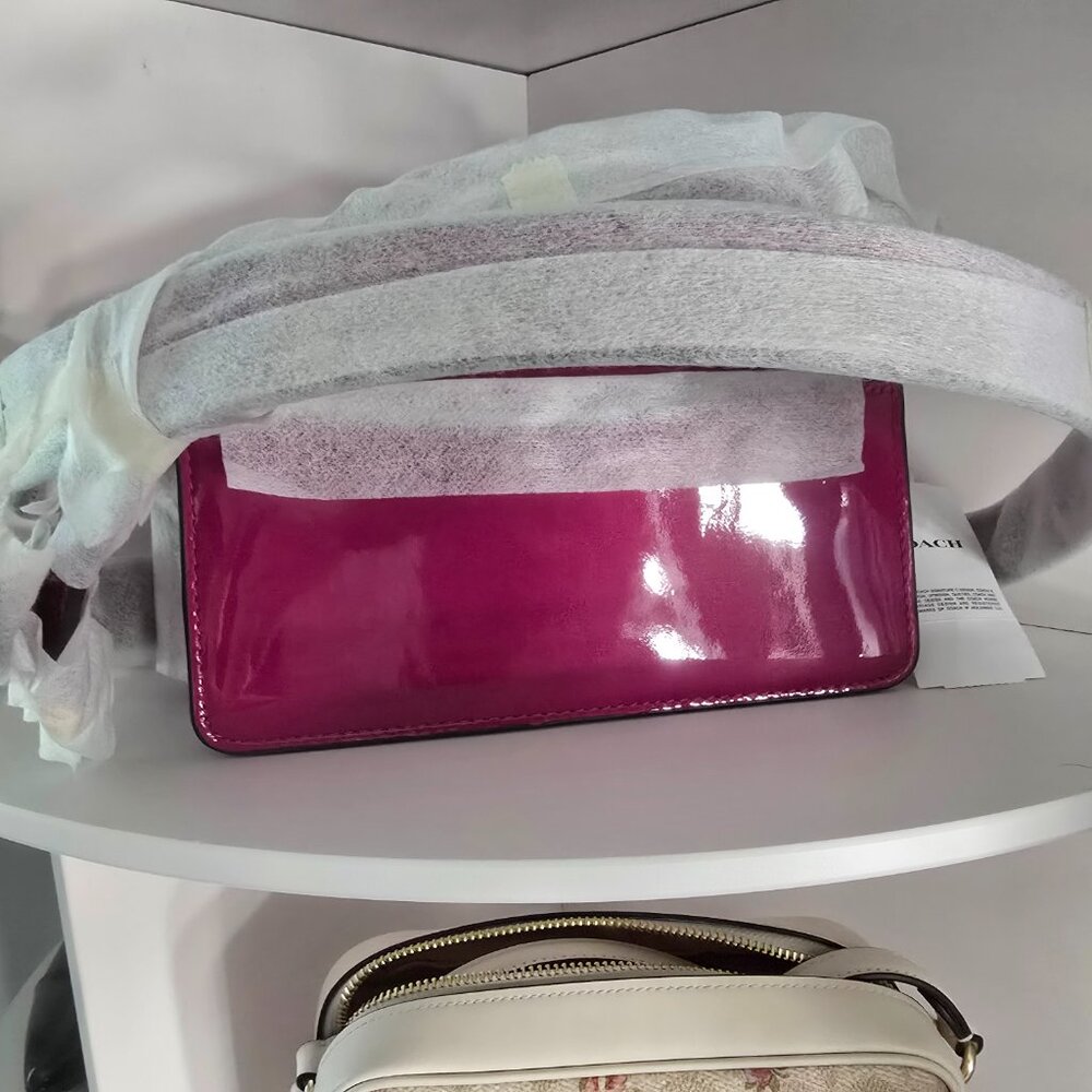 SOLD- Coach Tabby 20 in Signature Patent Leather Magenta - Picture 4 of 8